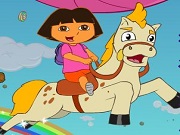 Dora And Unicorn In Candy Land